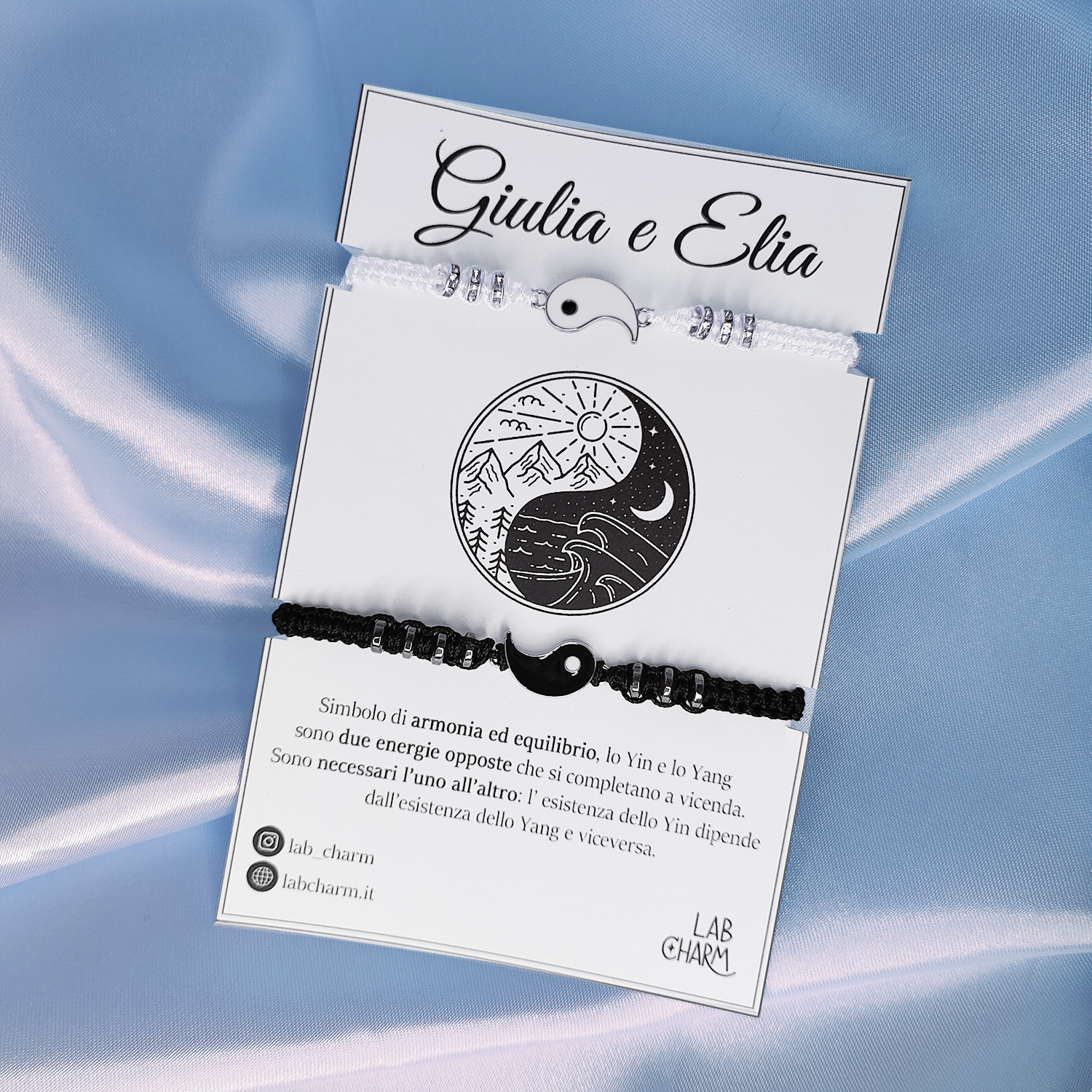 Set Collana E Bracciale Yin Yang Per Coppie - Acciaio Inox E Cordino, Regalo Romantico - Foto 4