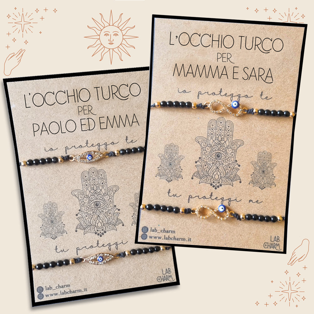 Bracciale Mano di Fatima Occhio turco di allah uomo Perle Legno 8mm Bracciale Mano di Fatima Occhio turco di allah uomo Perle Legno 8mm